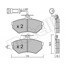 22-0050-4 METELLI Комплект тормозных колодок, дисковый тормоз