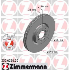 230.6266.20 ZIMMERMANN Тормозной диск