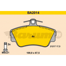 BA2014 BARUM Комплект тормозных колодок, дисковый тормоз