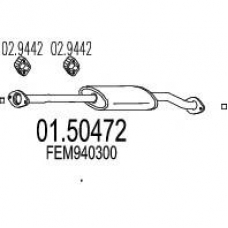 01.50472 MTS Средний глушитель выхлопных газов