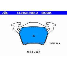 13.0460-3985.2 ATE Комплект тормозных колодок, дисковый тормоз