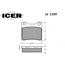 181109 ICER Комплект тормозных колодок, дисковый тормоз