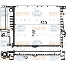 8MK 376 713-084 HELLA Радиатор, охлаждение двигателя