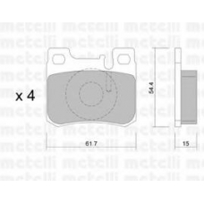 22-0566-0 METELLI Комплект тормозных колодок, дисковый тормоз