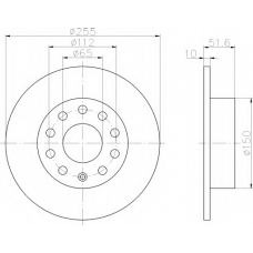 8DD 355 109-591 HELLA Тормозной диск