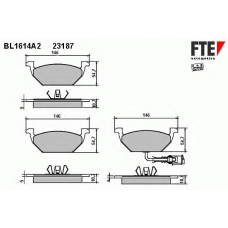 BL1614A2 FTE Комплект тормозных колодок, дисковый тормоз