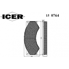 150764 ICER Комплект тормозных колодок, дисковый тормоз