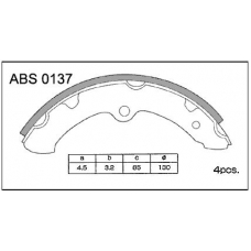 ABS0137 Allied Nippon Колодки барабанные