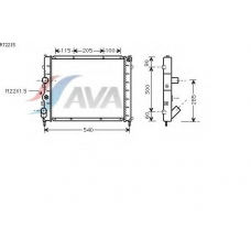 RT2215 AVA Радиатор, охлаждение двигателя