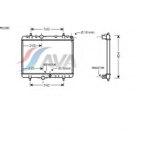 PE2280 AVA Радиатор, охлаждение двигателя