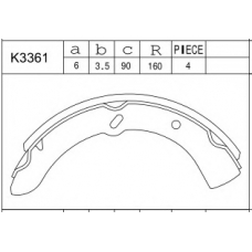 K3361 ASIMCO Комплект тормозных колодок