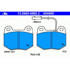 13.0460-4960.2 ATE Колодки тормозные