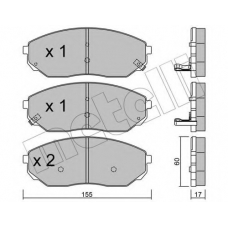 22-0515-0 METELLI Комплект тормозных колодок, дисковый тормоз