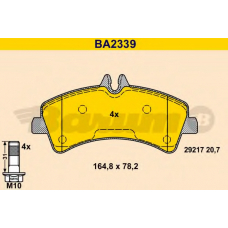 BA2339 BARUM Комплект тормозных колодок, дисковый тормоз