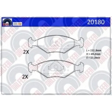 20180 GALFER Комплект тормозных колодок, дисковый тормоз