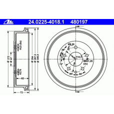 24.0225-4018.1 ATE Тормозной барабан