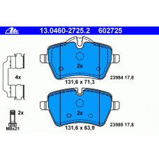 13.0460-2725.2 ATE Комплект тормозных колодок, дисковый тормоз