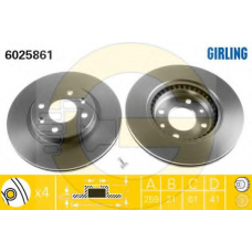 6410871 GIRLING Комплект тормозов, дисковый тормозной механизм