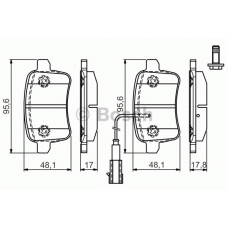 0 986 TB3 180 BOSCH Комплект тормозных колодок, дисковый тормоз