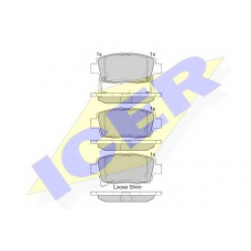 182205 ICER Комплект тормозных колодок, дисковый тормоз
