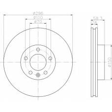 8DD 355 102-831 HELLA Тормозной диск