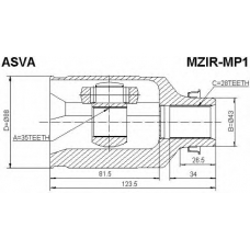 MZIR-MP1 ASVA Шарнирный комплект, приводной вал