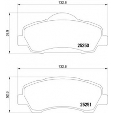 P 61 113 BREMBO Комплект тормозных колодок, дисковый тормоз