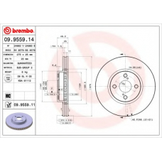 09.9559.14 BREMBO Тормозной диск