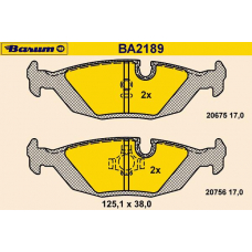 BA2189 BARUM Комплект тормозных колодок, дисковый тормоз