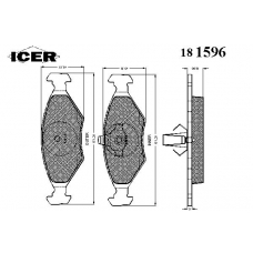 181596 ICER Комплект тормозных колодок, дисковый тормоз