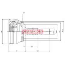 7128 KAMOKA Шарнирный комплект, приводной вал