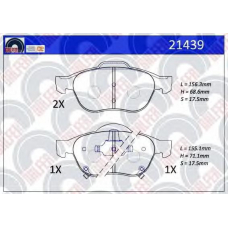 21439 GALFER Комплект тормозных колодок, дисковый тормоз