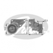T38158 GATES Натяжной ролик, поликлиновой  ремень