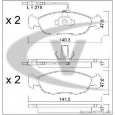 V42-4106 VEMO/VAICO Комплект тормозных колодок, дисковый тормоз