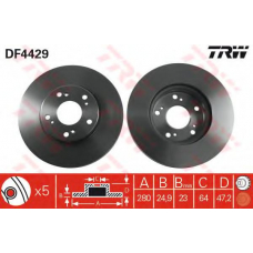 DF4429 TRW Тормозной диск