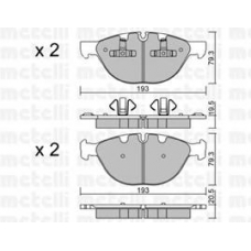 22-0823-0 METELLI Комплект тормозных колодок, дисковый тормоз