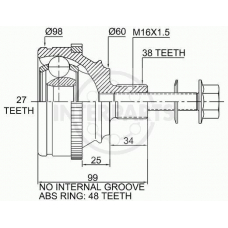 OJ-1727 InterParts Шарнирный комплект, приводной вал