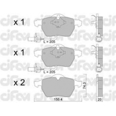 822-314-0 CIFAM Комплект тормозных колодок, дисковый тормоз