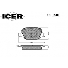 181501 ICER Комплект тормозных колодок, дисковый тормоз