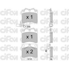 822-163-2 CIFAM Комплект тормозных колодок, дисковый тормоз