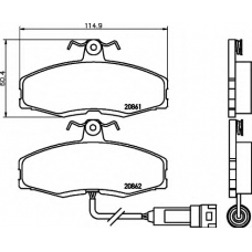 8DB 355 005-951 HELLA Комплект тормозных колодок, дисковый тормоз