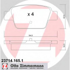 23714.165.1 ZIMMERMANN Комплект тормозных колодок, дисковый тормоз
