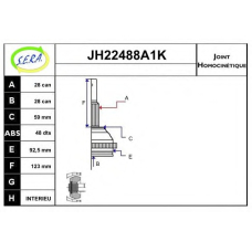 JH22488A1K SERA Шарнирный комплект, приводной вал