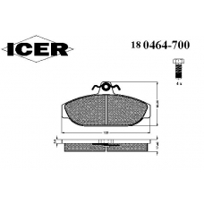 180464-700 ICER Комплект тормозных колодок, дисковый тормоз