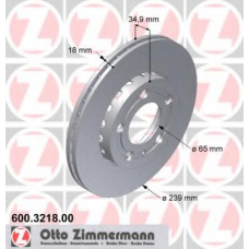 600.3218.00 ZIMMERMANN Тормозной диск