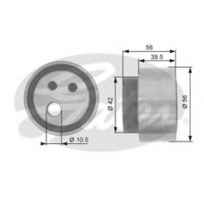 T41116 GATES Натяжной ролик, ремень грм