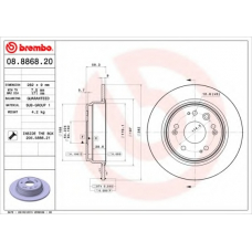 08.8868.20 BREMBO Тормозной диск