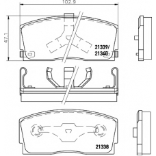 8DB 355 005-721 HELLA PAGID Комплект тормозных колодок, дисковый тормоз