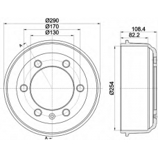 8DT 355 300-521 HELLA Тормозной барабан