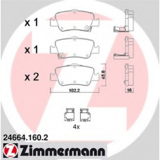 24664.160.2 ZIMMERMANN Комплект тормозных колодок, дисковый тормоз